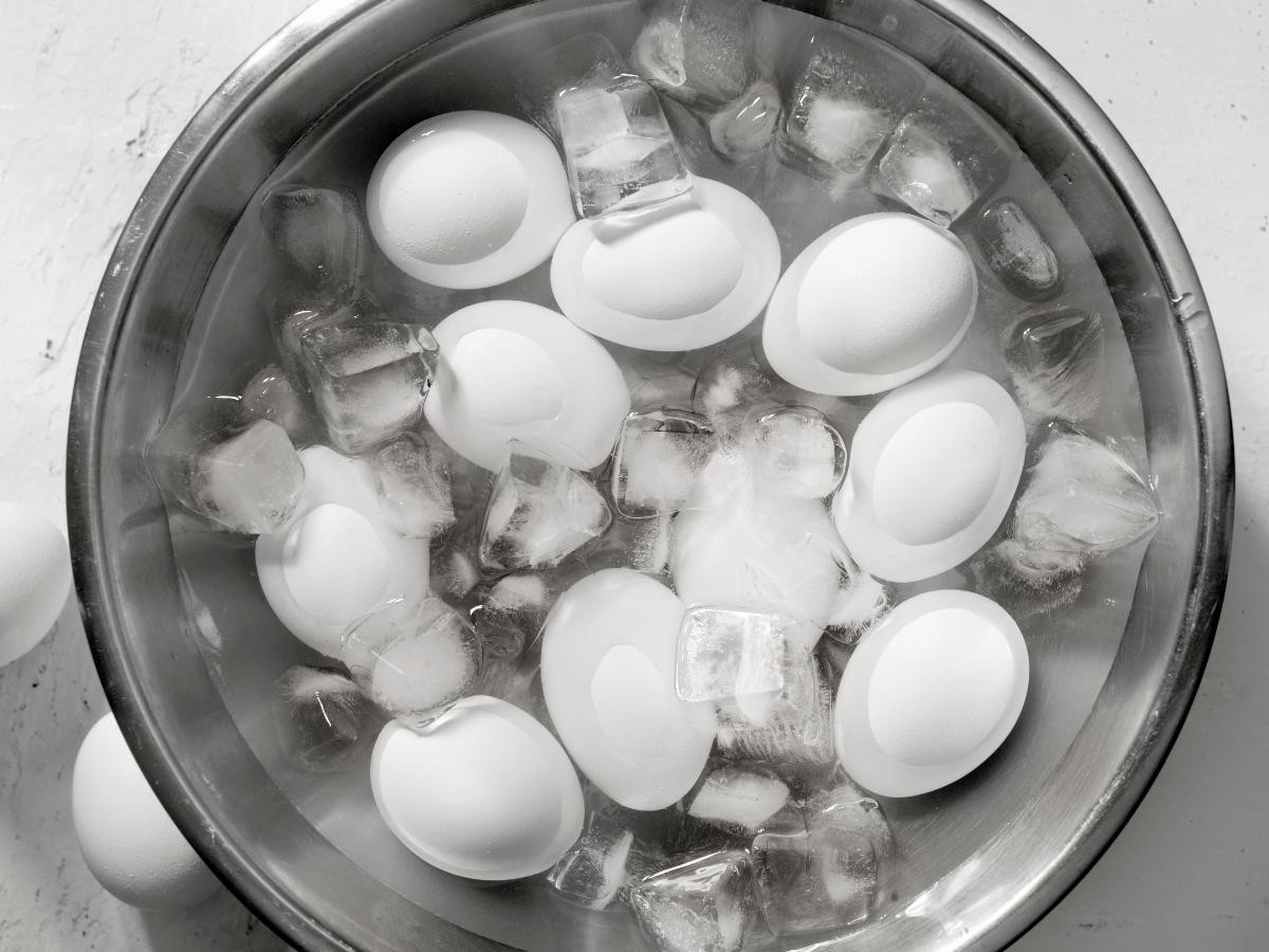 Eggs in Ice Bath