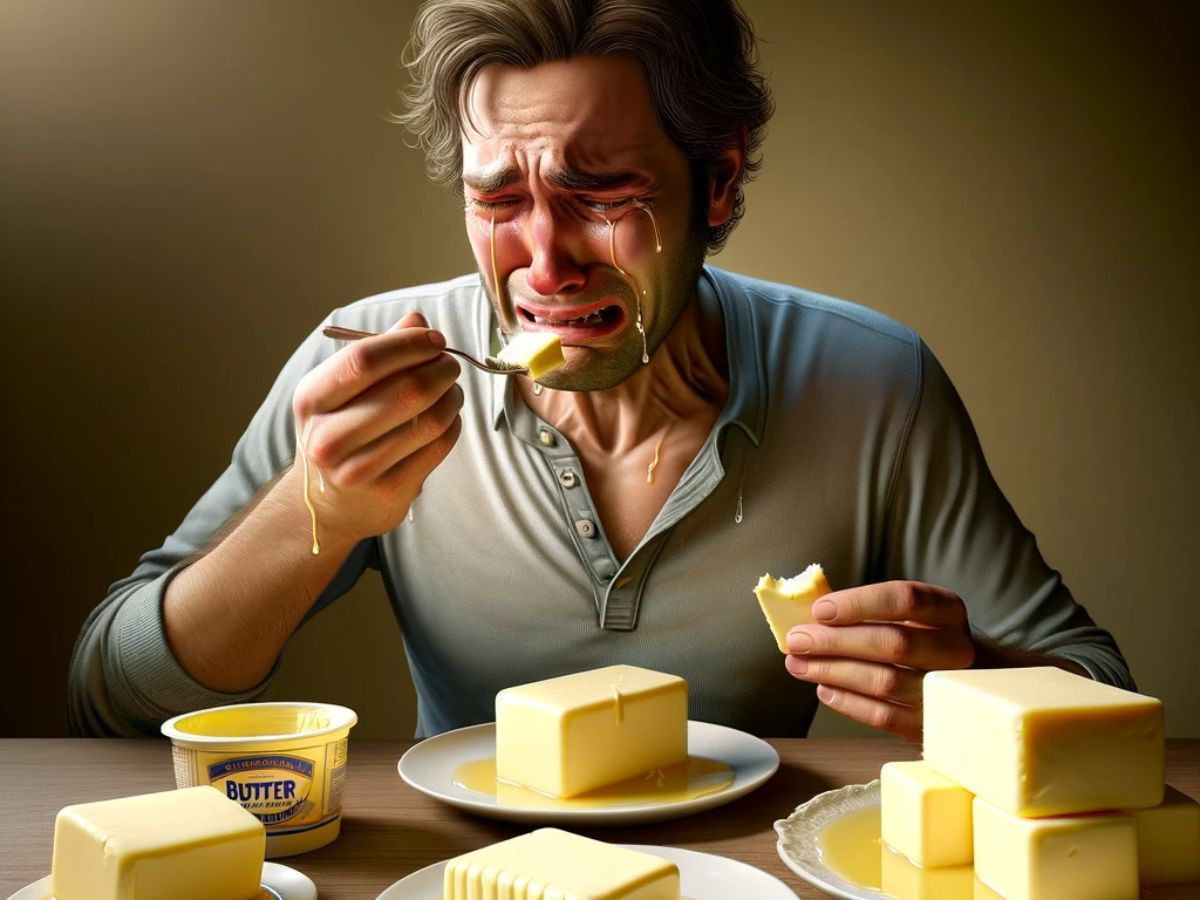 Eating butter and Crying