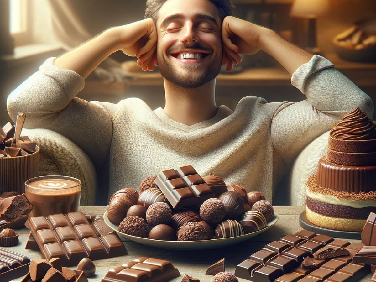 Guy with a lot of chocolate