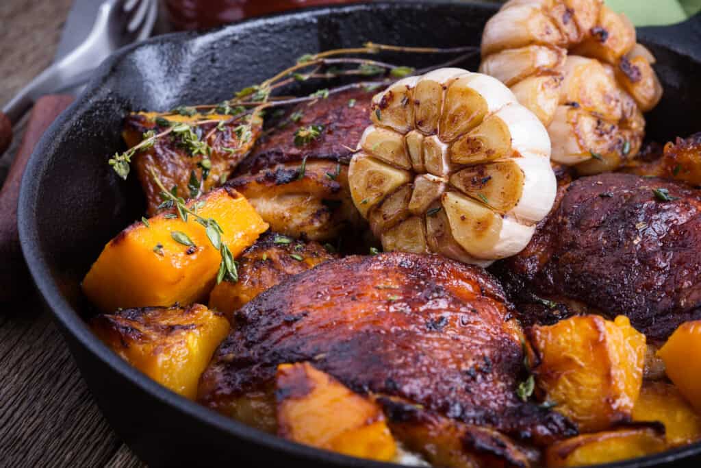 Roasted Chicken Thigh Recipe with Butternut Squash