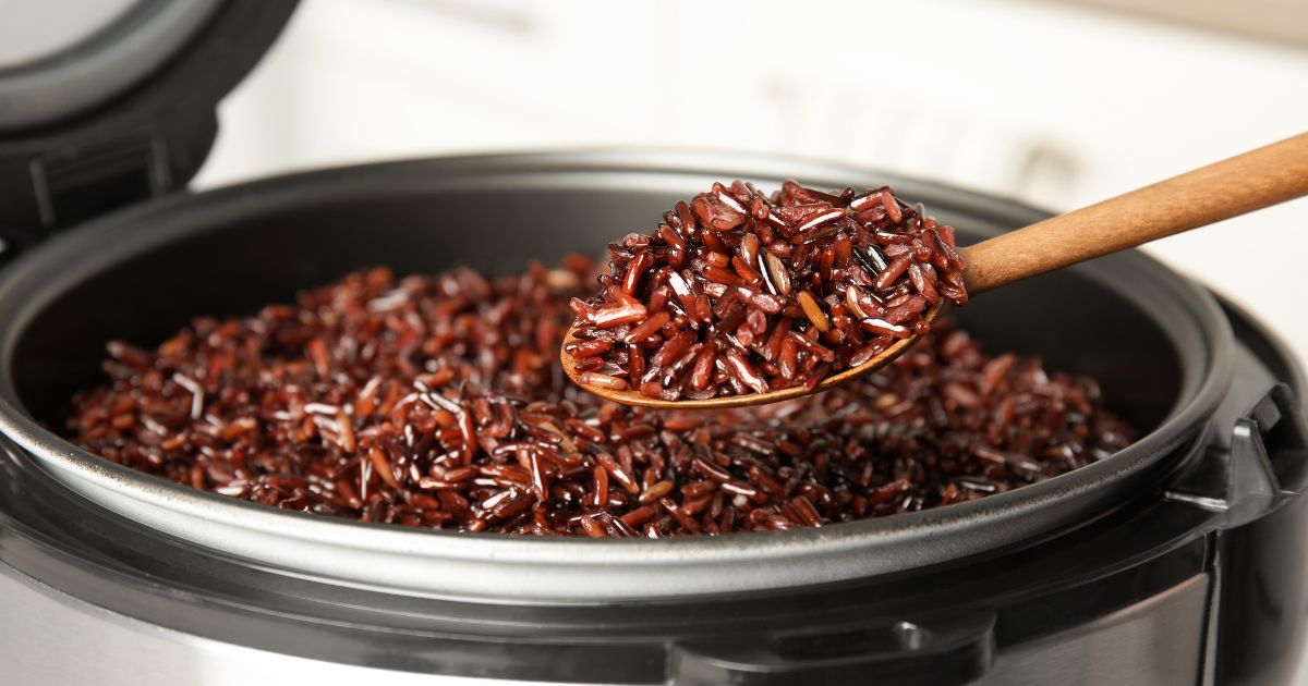 wild rice in a rice cooker